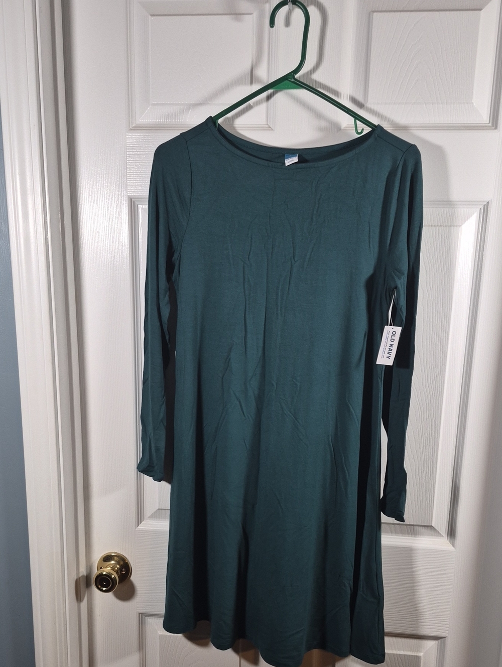 Old Navy Long Sleeve Teal A-Line Dress